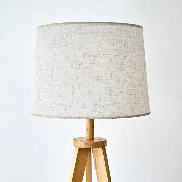 Wooden Floor Lamp with Storage Shelf