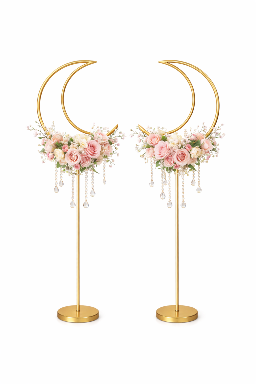 Anasay Wedding Arch Moon Metal Stand, 5 ft set of 2