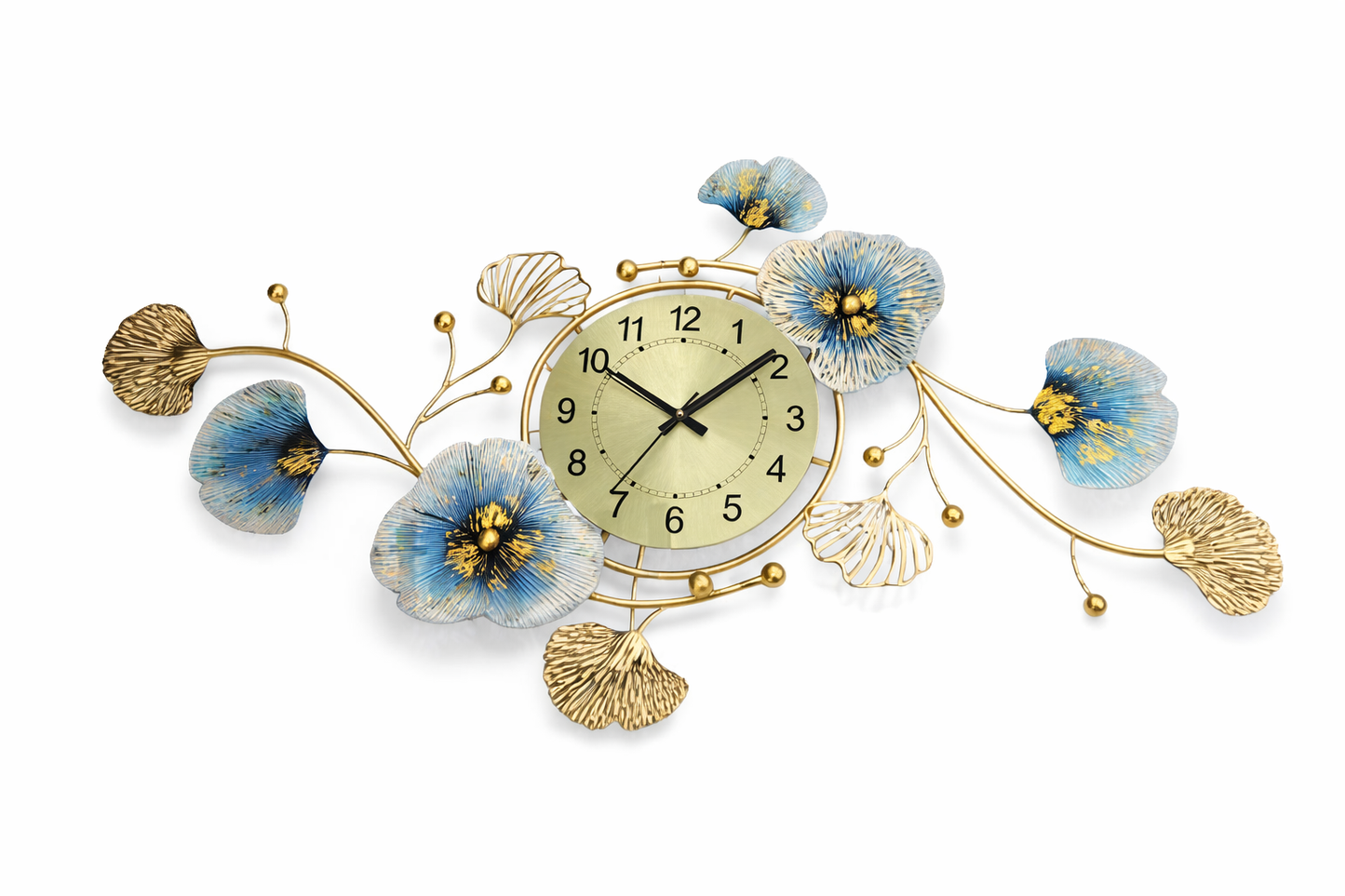 Premium Metal Floral Wall Clock