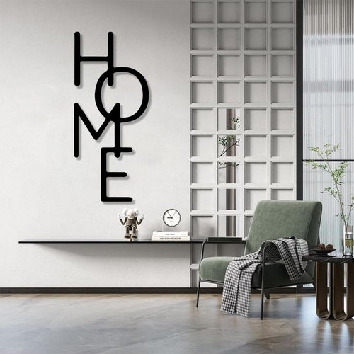 Anasay Vertical “HOME” Text Metal Wall Art – Modern Wall Decor for Living Room, Entryway & More