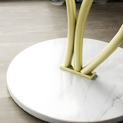 Elegant Round Metal Plant Stand with 3 Shelves and Stone Base