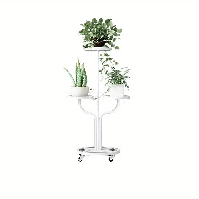 Metal Plant Stand with Wheels Modern Decoration Plant