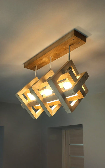Anasay Wooden Ceiling Lamp for Dining Hall Wooden Hanging Lamp