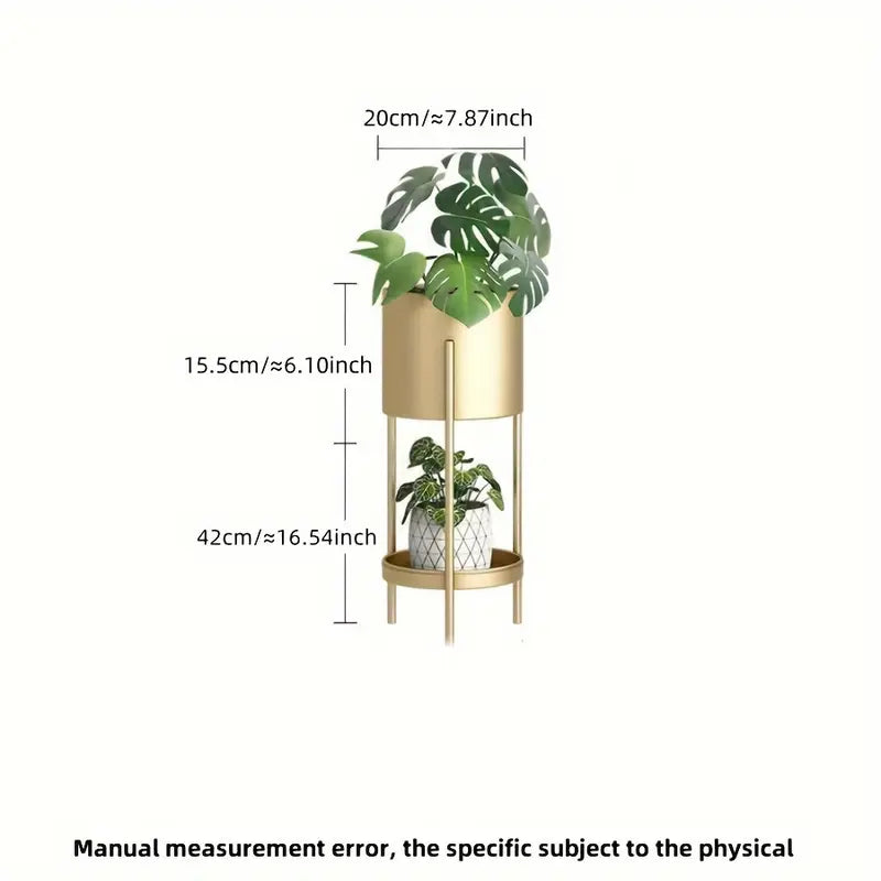 Modern Metal Floor Flower Stands Stand with Planter Set of-2