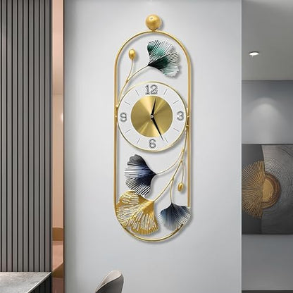 Golden Leaf Luxe Wall Clock