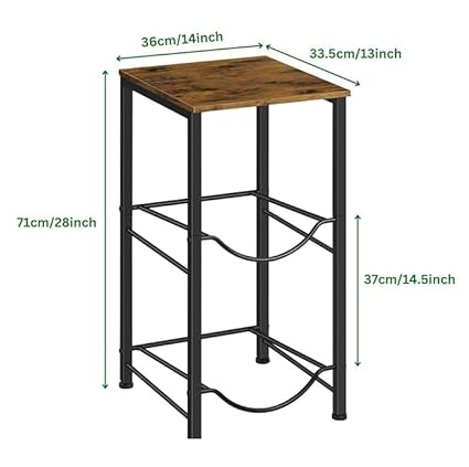 Anasay Water Bottle Storage Rack, 2-Tier Metal Stand with Wood Top, Holds Two 20L Bottles, Black