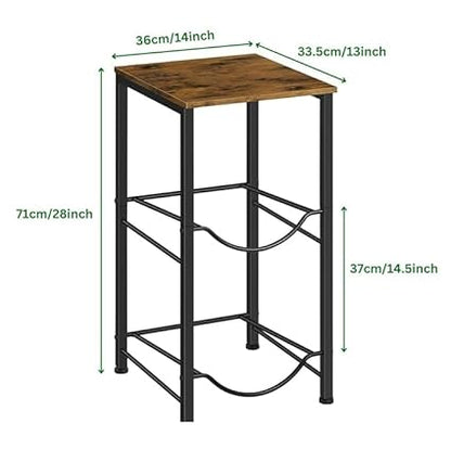 Anasay Water Bottle Storage Rack, 2-Tier Metal Stand with Wood Top, Holds Two 20L Bottles, Black