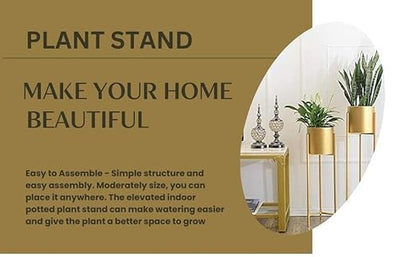 New Modern Metal Floor Flower Stands Planter Stand with Planter Pot -Set of 3 Golden)