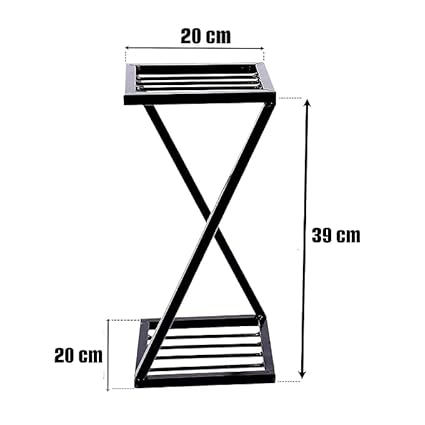 Anasay Modern Plant Stand black set of 2