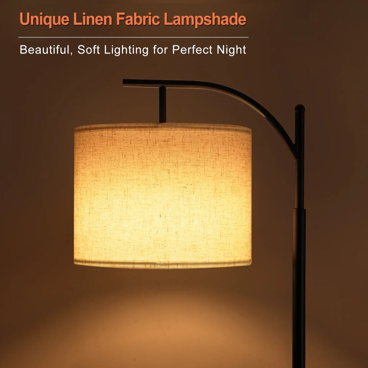 Anasay Modern Arc Floor Lamp Bulb with Foot Switch for Living Room, Bedroom & Office
