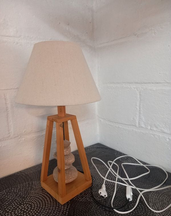 Anasay Handmade Wooden Rustic Wooden Lamp
