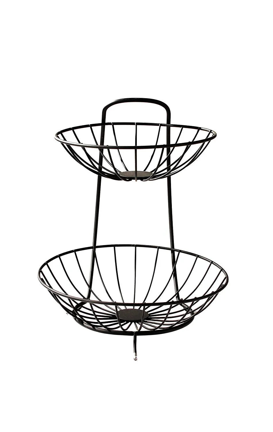 Make in Modern Steel 2-Tier Fruit & Vegetable Storage Basket for Dining Table, Black