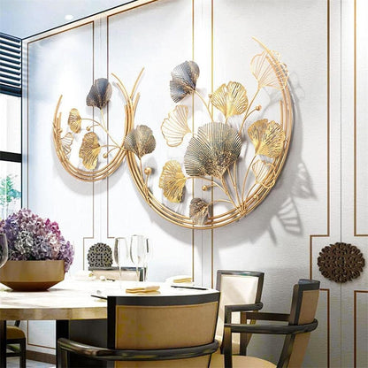 Golden Ginkgo Leaf Luxury Wall Art