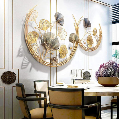 Golden Ginkgo Leaf Luxury Wall Art