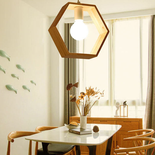 Anasay Wooden Ceiling Lamp for Dining Hall Wooden Hanging Lamp