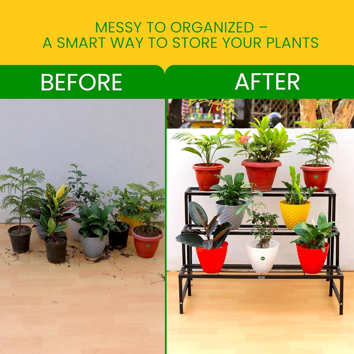 Anasay Plant Stands Plant Stand for Balcony Rust Proof Metal Plant Stand for Living Room