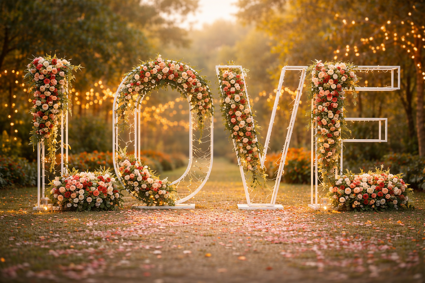 Anasay Wedding Arch LOVE Metal Stand, 5 ft