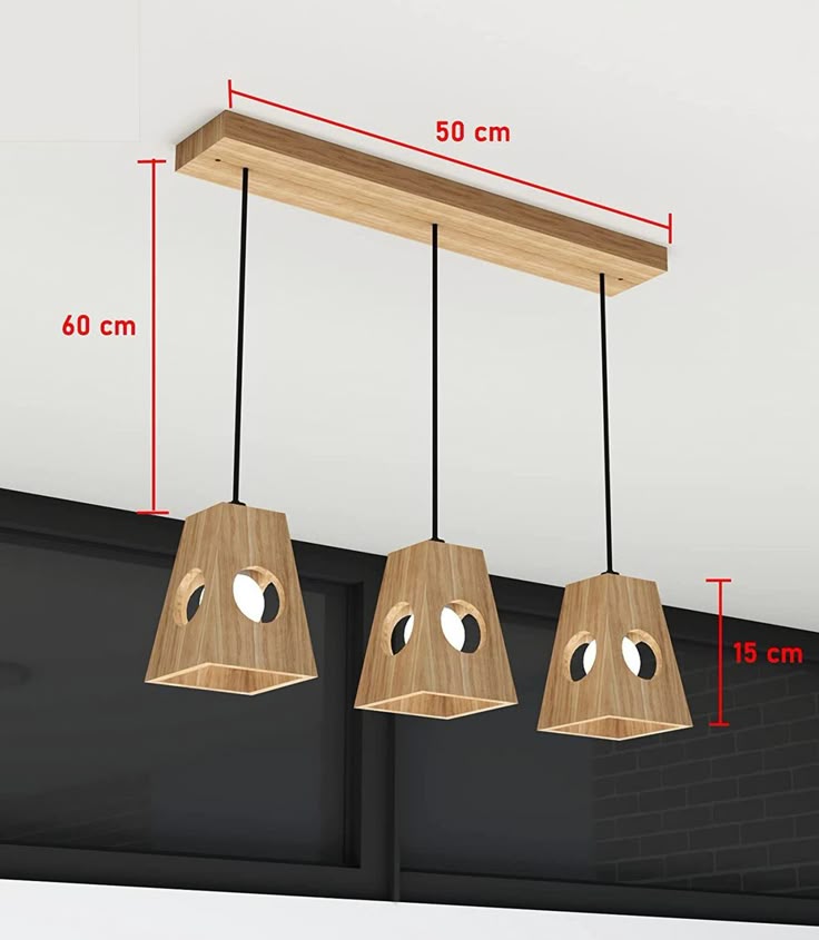 Anasay Wooden Ceiling Lamp for Dining Hall Wooden Hanging Lamp