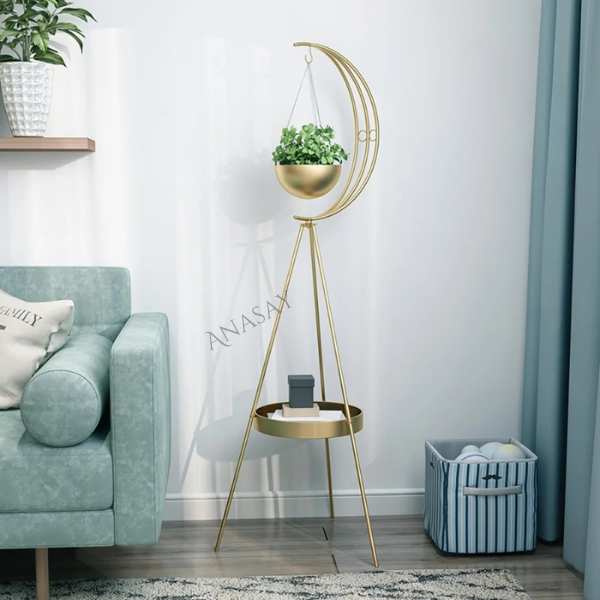 Modern Metal Moon Flower Stands