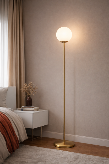 Elegant Gold LED Floor Lamp for Living Room