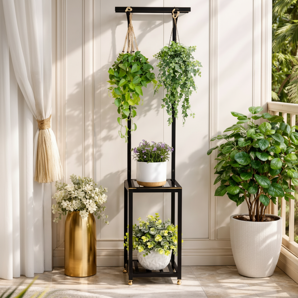 “FloraNest Multi-Function Plant Stand”