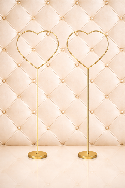 Anasay Wedding Arch Heart Metal Stand, 5 ft  set of 2