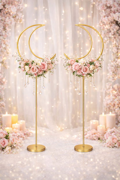 Anasay Wedding Arch Moon Metal Stand, 5 ft  set of 2