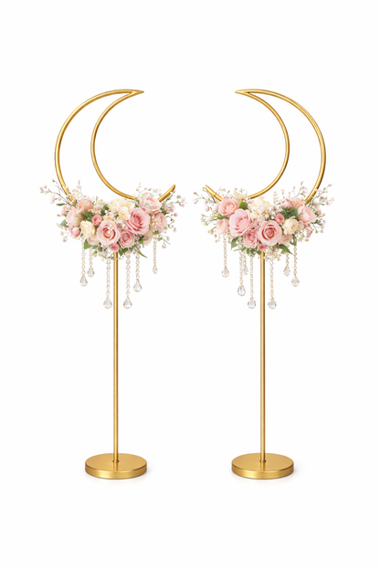 Anasay Wedding Arch Moon Metal Stand, 5 ft  set of 2