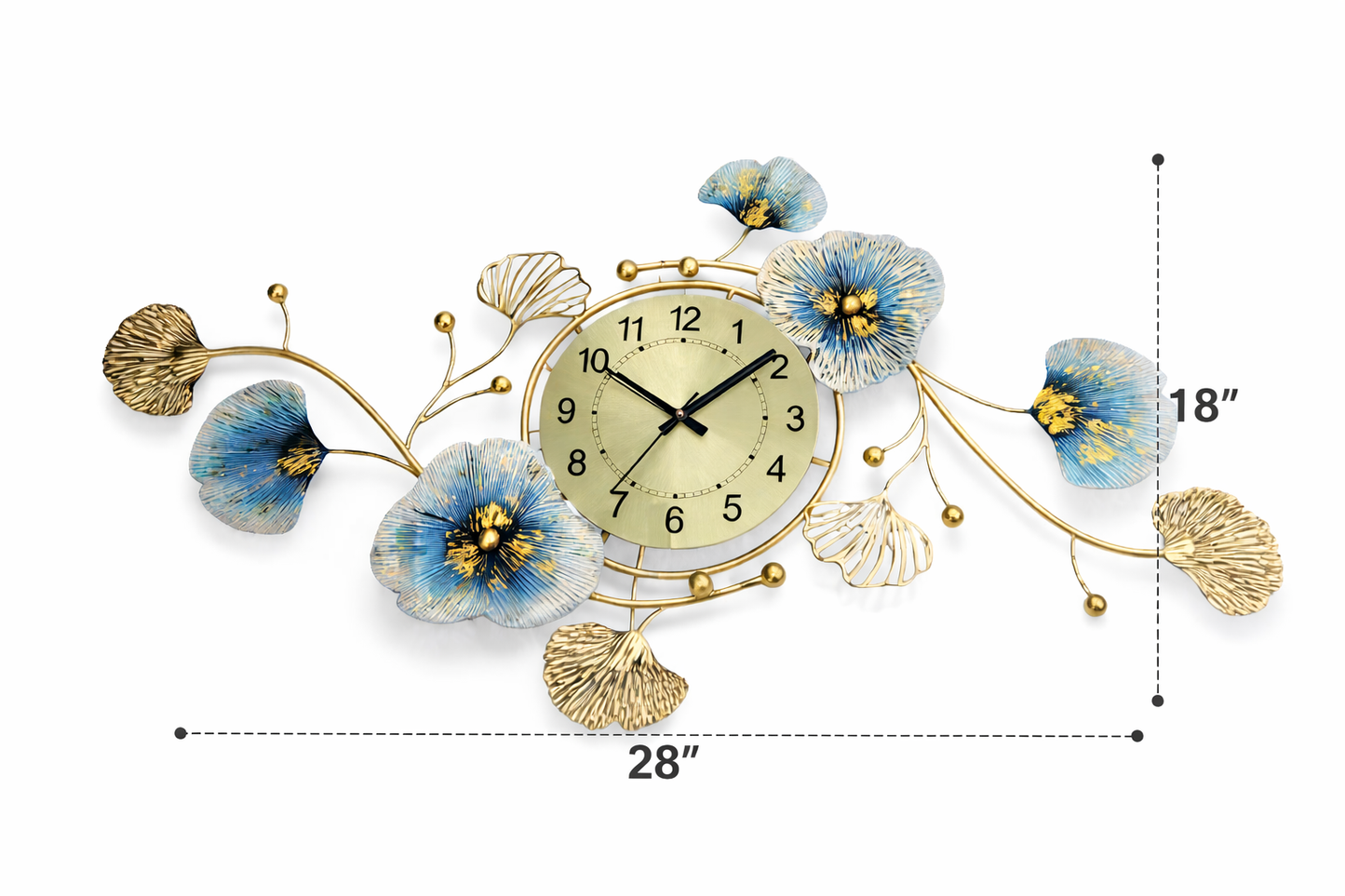 Premium Metal Floral Wall Clock