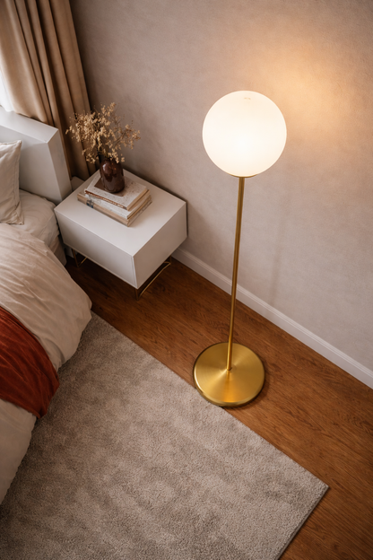 Elegant Gold LED Floor Lamp for Living Room