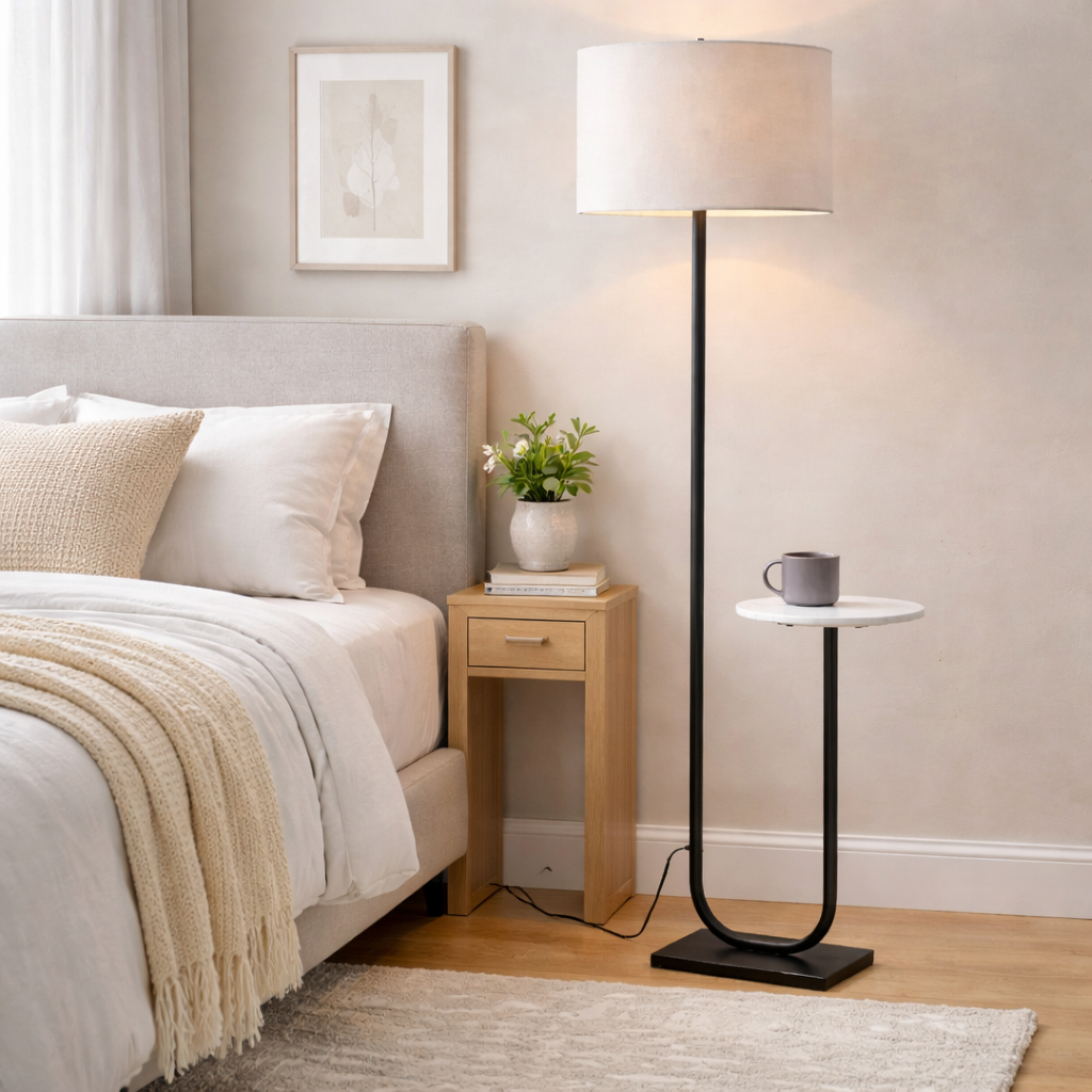 Luxury Floor Lamp with Side Table