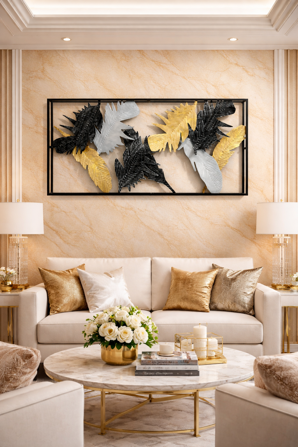 Luxury Palm Leaf Metal Wall Decor
