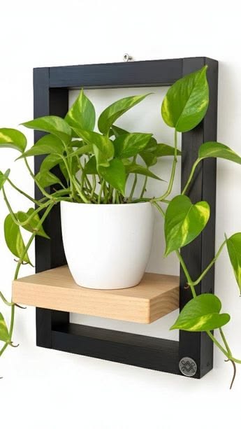 Anasay wooden hanging shelf flower pot ( Set Of 3 )