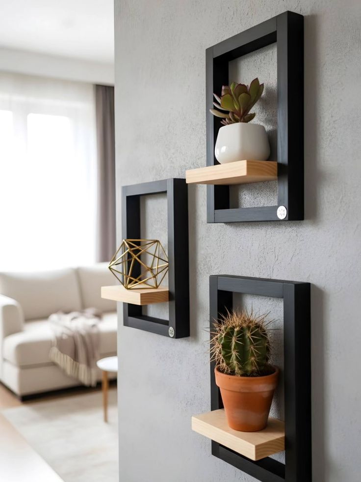 Anasay wooden hanging shelf flower pot ( Set Of 3 )