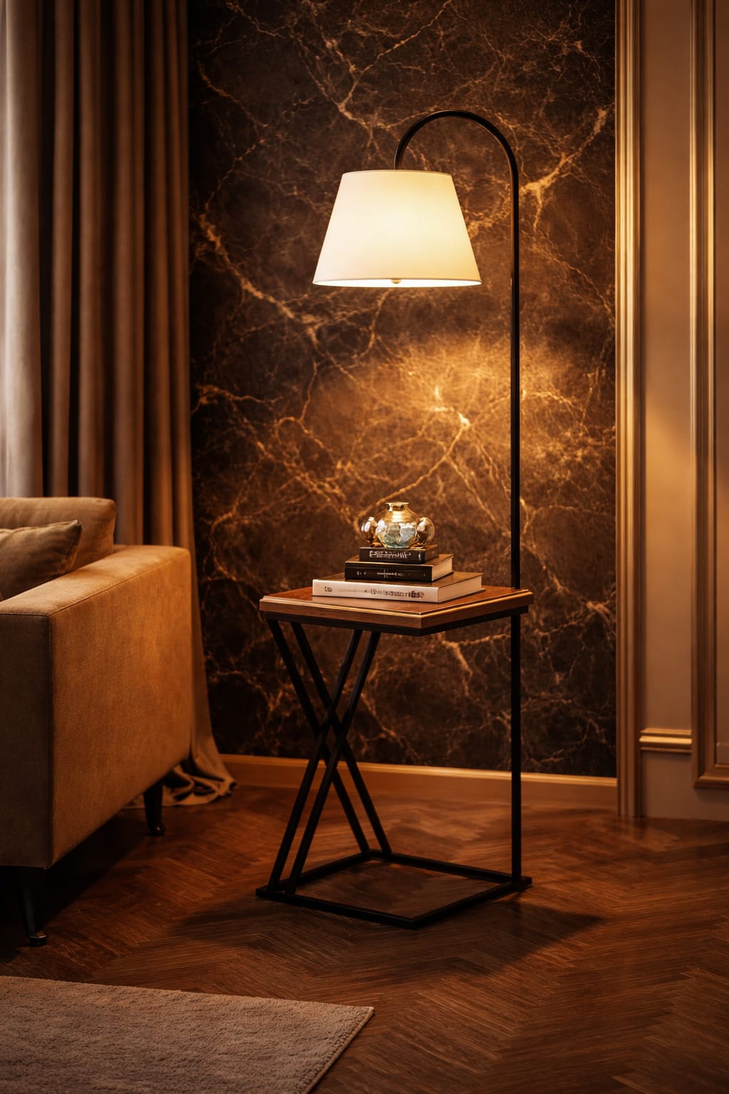 Classic Floor Lamp for Living Room Home Decoration Brown