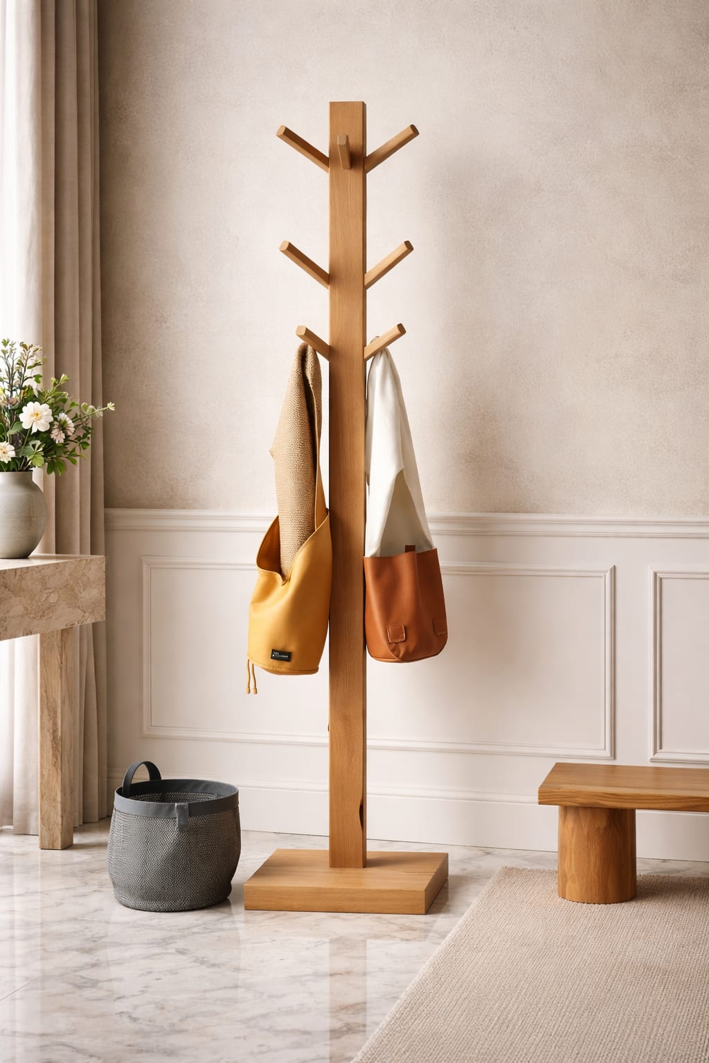 Anasay Modern Wood Cloth Stands