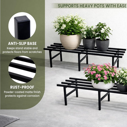 2 Tier Metal Plant Stand Rack – Indoor & Outdoor Plant Display