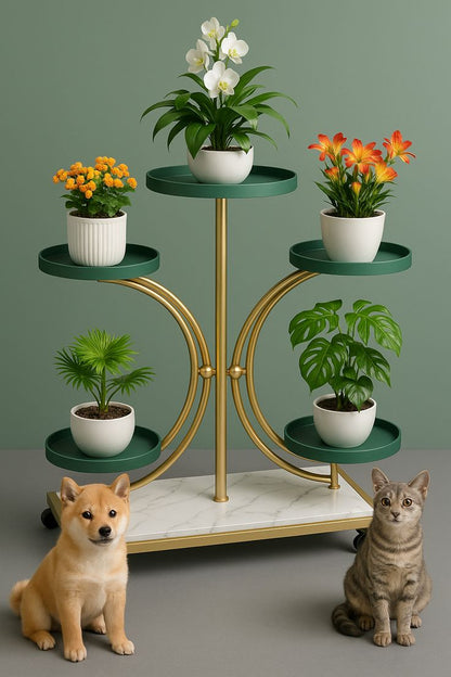 Modern Metal Moon Flower Stands