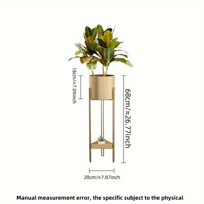 Modern Metal Floor Flower Stands Stand with Planter Set of-2